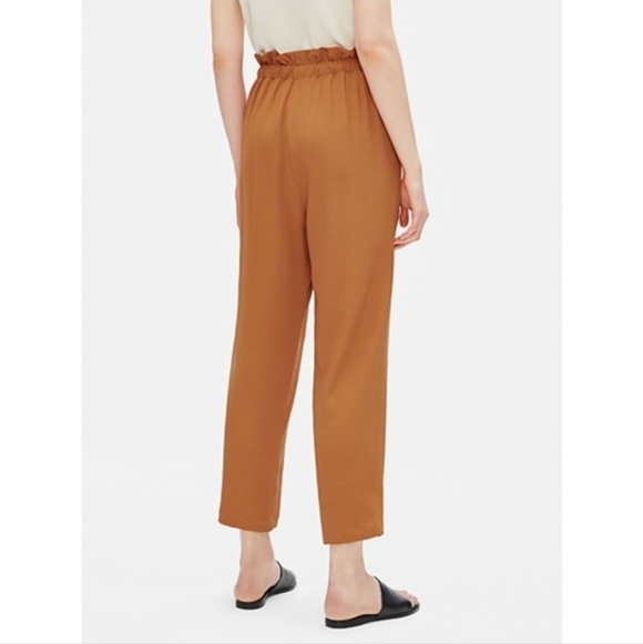 Eileen Fisher Paperbag Tencel Viscose Straight Leg Crepe Pants Size Small - Picture 4 of 8